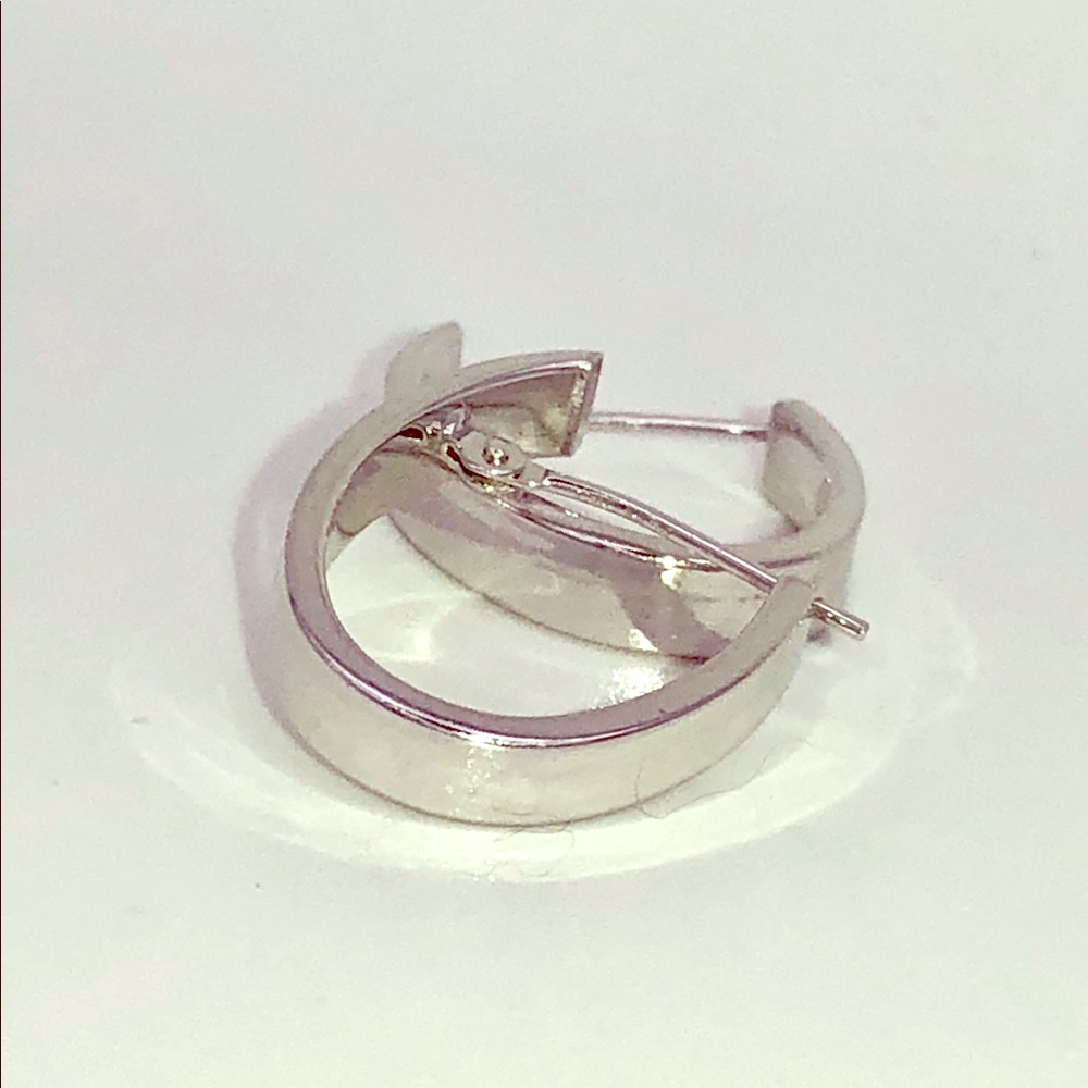 14k thick white gold hoops
